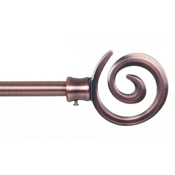 Lavish Home Spiral Curtain Rod.75 Inch - Antique Copper