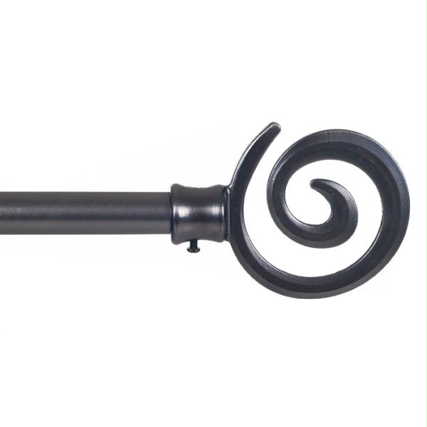 Lavish Home Spiral Curtain Rod.75 Inch - Pewter