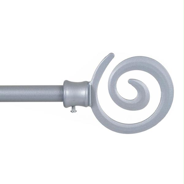 Lavish Home Spiral Curtain Rod.75 Inch - Silver
