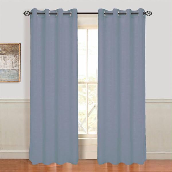 Lavish Home Mia Jacquard Grommet Curtain Panel - Grey