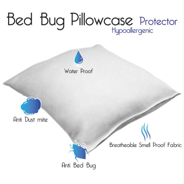Cotton Bed Bug And Dust Mite Pillow Protector - King