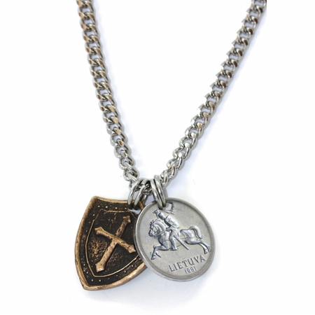 12492 Horse And Shield Mens Necklace