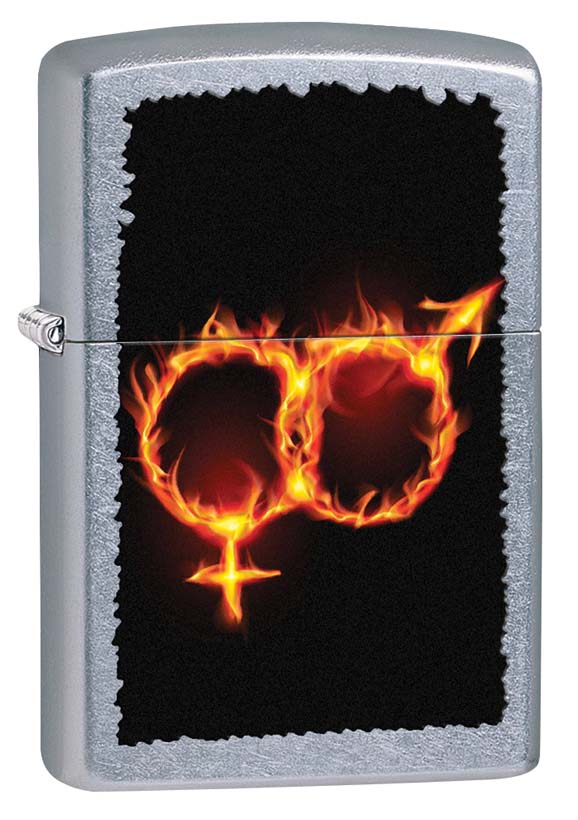 28446 Male And Female Fire Street Chrome Lighter
