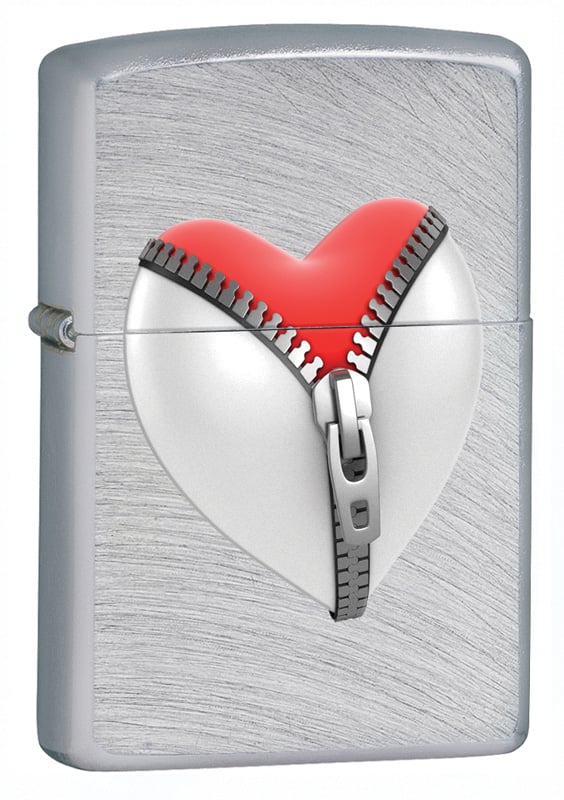 28327 Zip Heart Chrome Arch Lighter