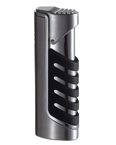 Vlr101801 Presa Chrome & Black Wind-resistant Jet Flame Lighter