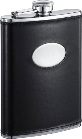 Frank Black Leather Liquor Flask - 8 Oz