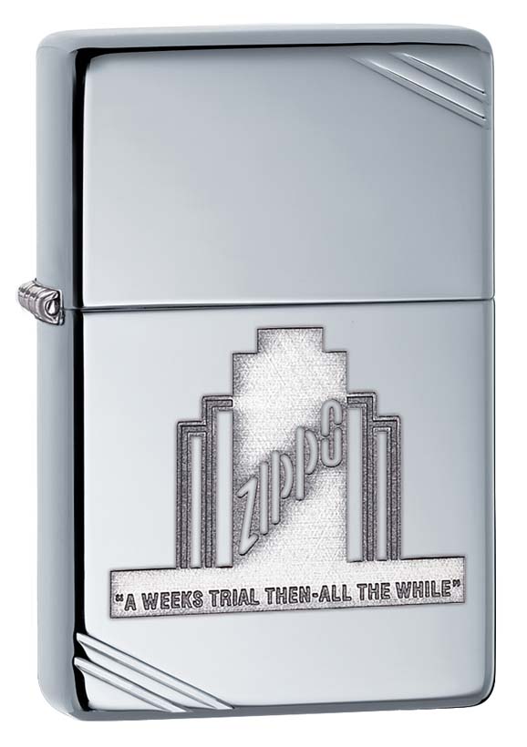 28451 A Weeks Trial Vintage High Polish Chrome Lighter