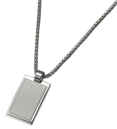 Capd002 Grid Stainless Steel Pendant With Chain