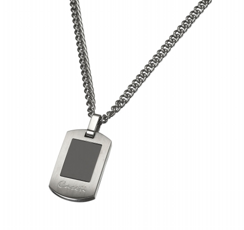 Capd008 Turbo Stainless Steel And Black Onyx Pendant With Chain