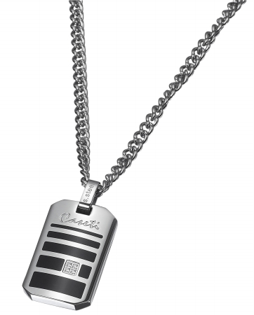 Capd009 Sunderland Stainless Steel And Black Enamel Pendant With Chain