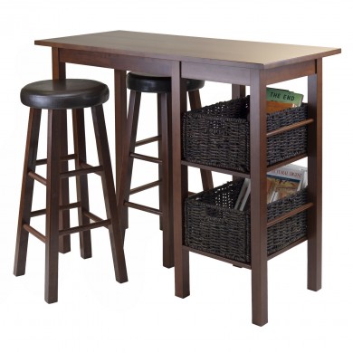 94531 Egan 5pc Breakfast Table With 2 Baskets And 2 Swivel Seat Pvc Stools