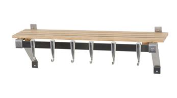 Pr-40322 Innovative 30'' Stainless Steel Track Wall Kitchen Rack With Natural Wood Shelf