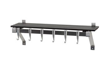 Pr-49332 Innovative 30'' Stainless Steel Track Wall Kitchen Rack With Espresso Wood Shelf