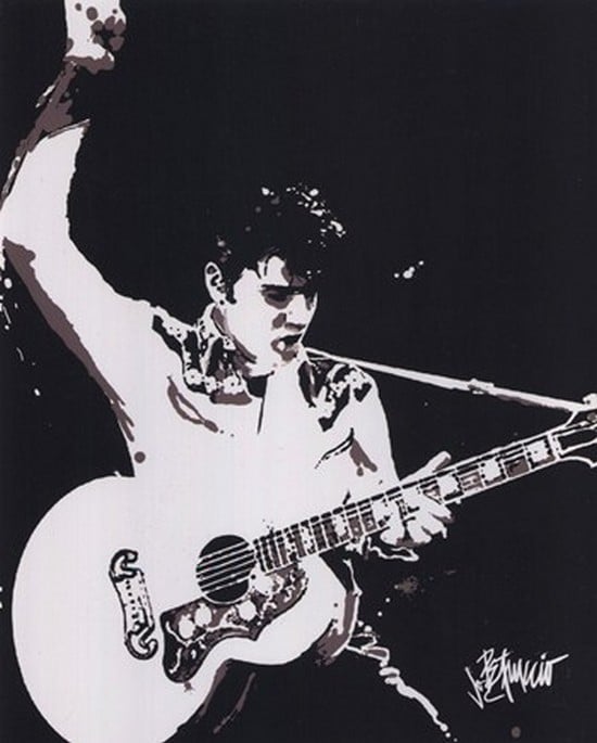Elvis - Guitar - Postercard Poster Print - 8 X 10