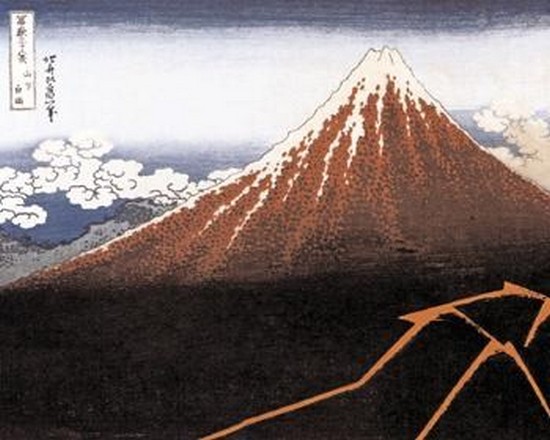 Impet0323 Hokusai - Black Mt Fuji Poster Print - 10 X 8