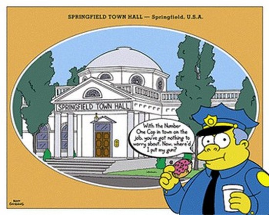 Impet5008 Simpsons - Springfield Town Hall - Postercard Poster Print - 10 X 8