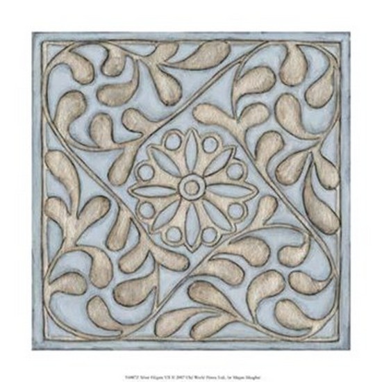 Owp54087z Silver Filigree Vii Poster Print By Megan Meagher - 12 X 12