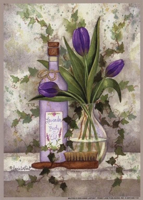 P12alp253 Lavender Body Oil Poster Print By Annie Lapoint - 5 X 7