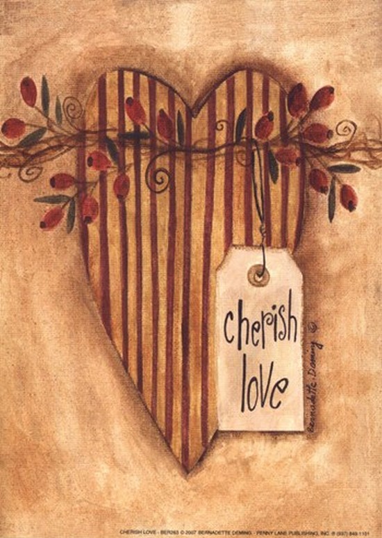 P12ber263 Cherish Love Poster Print By Bernadette Deming - 5 X 7