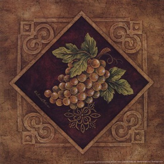 Golden Grapes Poster Print By Diane Arthurs - 8 X 8