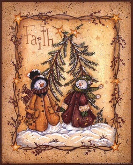 Penmary215 Snow Folk Faith Poster Print By Mary Ann June - 8 X 10