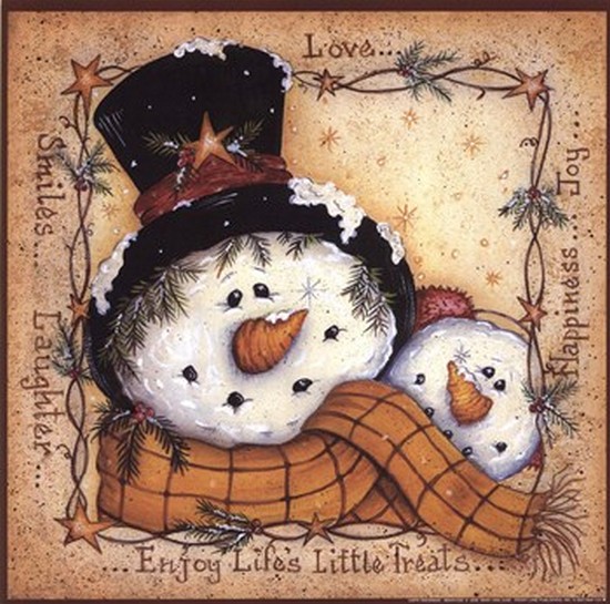 Penmary228 Happy Snowman Poster Print By Mary Ann June - 10 X 10