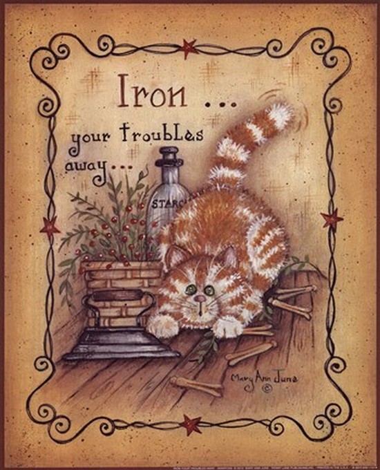 Penmary340 Iron Your Troubles Away Poster Print By Mary Ann June - 8 X 10