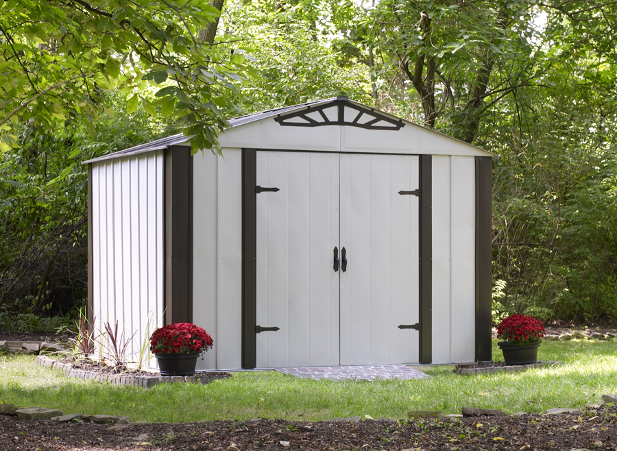 Ds108 Designer Series 10' X 8' Hot Dipped Galvanized Steel Shed - Sand & Java