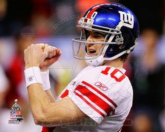 Eli Manning Super Bowl Xlvi Sports Photo - 10 X 8