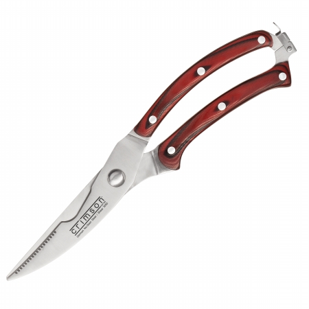 3055 Crimson Kitchen Poultry Shears - Red G10 Handle