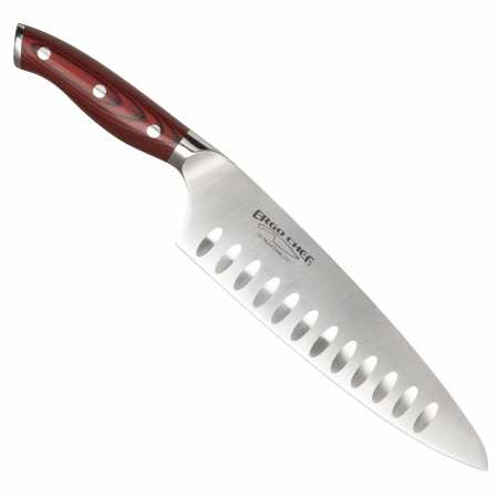 3080 Crimson 8 In. Chef Knife - Red G10 Handle