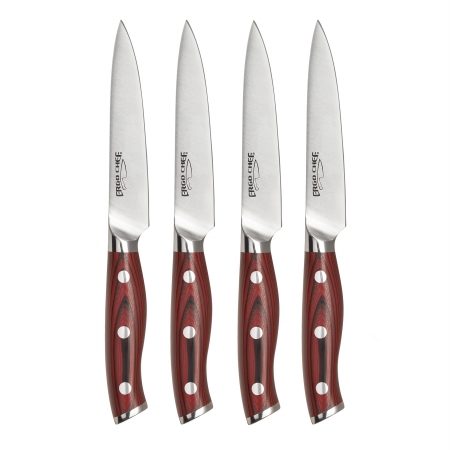 3045 Crimson 4pc. Steak Knife Set - Red G10 Handle