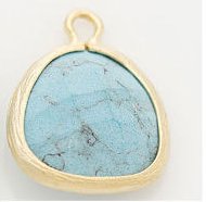 Rebecca Gemdgset Gem Dangle - Gold - Semi-turquoise