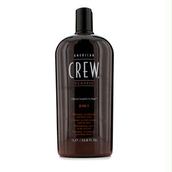American Crew 16605799944 Men Classic 3-in-1 Shampoo, Conditioner & Body Wash - 1000ml-33.8oz