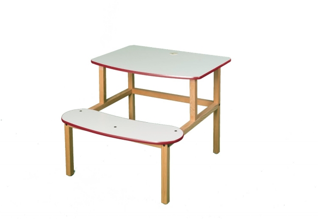 S-d Wht-red-wz Student Desk - White-red