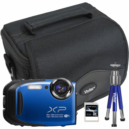 Fuji 16409284-4A-KIT FinePix XP70 All-Weather 16MP Digital Camera with 8GB SD Card Mini Tripod and Case (VIV-BTC-6)