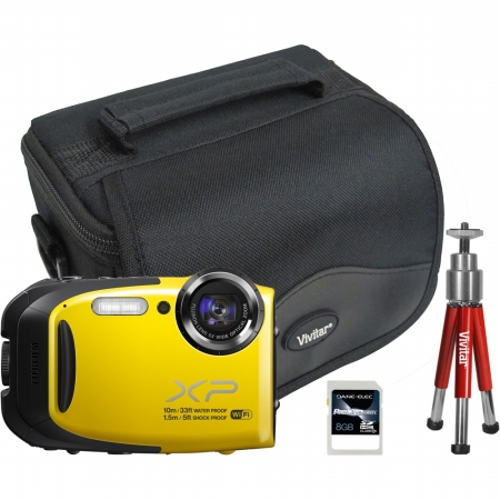 Fuji 16409856-4-KIT FinePix XP70 All-Weather 16MP Digital Camera with 8GB SD Card Mini Tripod and Case (VIV-BTC-6)