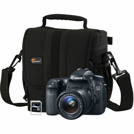 Canon 8469B009-3-KIT EOS 70D Digital Camera with EF-S 18-55mm IS 16GB SD Card and Case (LP36106-0WW)