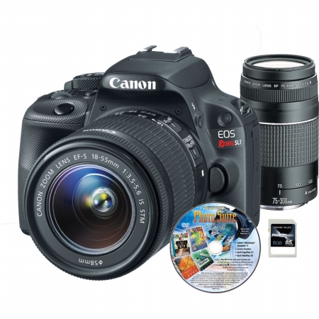 Canon 8575B003L2-4-KIT SL1 18-55mm - Extra Lens (6473A003) with 8GB Card and Software (50941)