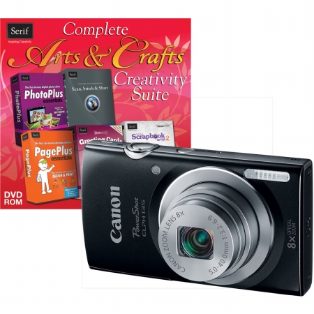 Canon 9150B001-2-KIT PowerShot ELPH 135 Digital Camera (9150B001) and Software (50586)