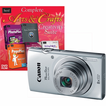 Canon 9153B001-2-KIT PowerShot ELPH 135 Digital Camera (9153B001) and Software (50586)
