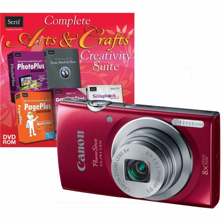Canon 9156B001-2-KIT PowerShot ELPH 135 Digital Camera (9156B001) and Software (50586)