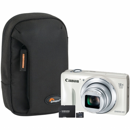 Canon 9341B001-3-KIT PowerShot SX600 Digital Camera (9341B001) with SD Card (MB-MSAGBA/AM) Case and Stand (LP36322-0WW)