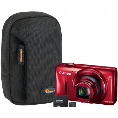 Canon 9342B001-3-KIT PowerShot SX600 Digital Camera (9341B001) with SD Card (MB-MSAGBA/AM) Case and Stand (LP36322-0WW)