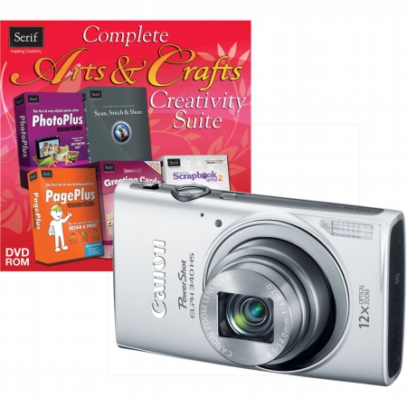 Canon 9347B001-2-KIT PowerShot ELPH 340 Digital Camera (9347B001) with Software (50586)