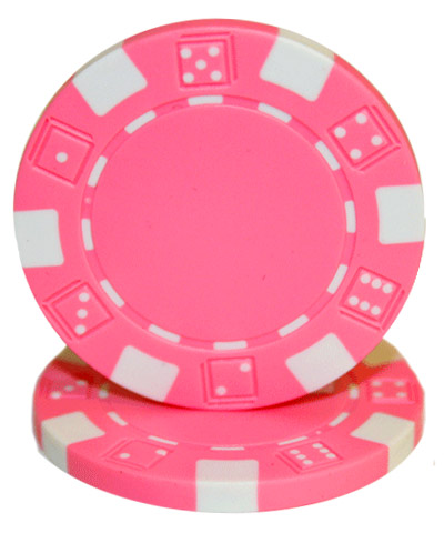 Cpsd-pink-25 Roll Of 25 - Striped Dice 11.5 Gram - Pink