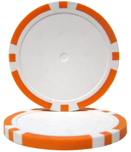 Cpbl14-orange-25 Roll Of 25 - Orange Blank Poker Chips - 14 Gram