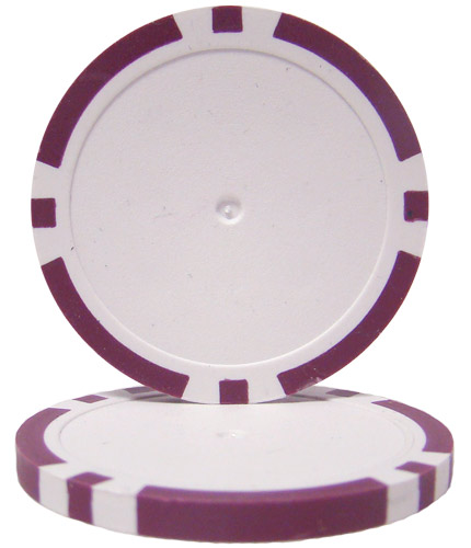 Cpbl14-purple-25 Roll Of 25 - Purple Blank Poker Chips - 14 Gram