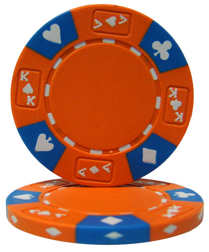 Cpak-orange-25 Roll Of 25 - Orange - Ace King Suited 14 Gram Poker Chips