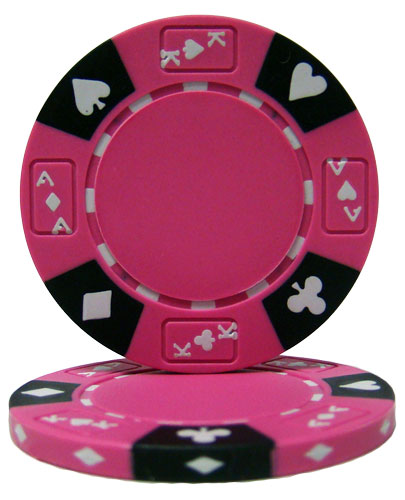 Cpak-pink-25 Roll Of 25 - Pink - Ace King Suited 14 Gram Poker Chips